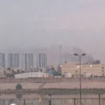 La embajada estadounidense en Bagdad recibe el impacto de un dron que provocó un incendio