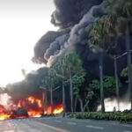 Camión tanquero se incendia en el Malecón